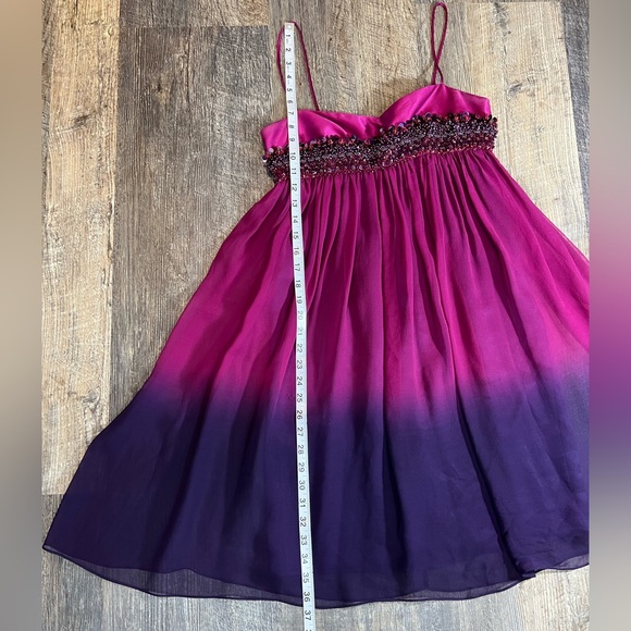 Marc Bouwer Silk/Satin Ombre Chiffon Empire Waist Knee Length Party Dress Size 2 - Picture 11 of 14